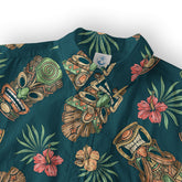 Tiki Mask Pattern Hawaiian Shirt, Hibiscus Hawaii Shirt - The Palmix